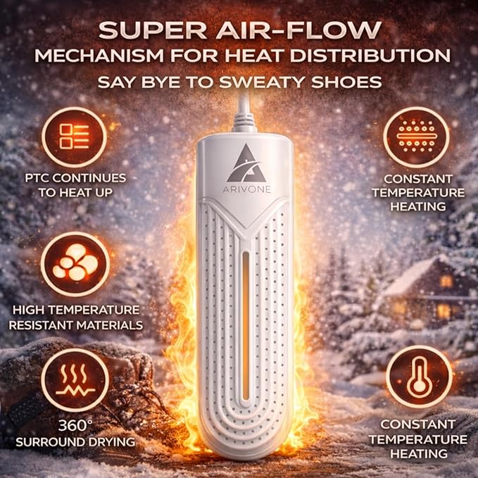 Portable Boot Dryer for Work Boots & Shoes - Quick & Efficient Electric Boot & Glove Dryer, Smart Drying System for Work Boots, Sneakers, Gloves, & Socks - Automatic Shoe Dryer for All Seasons - Image 8