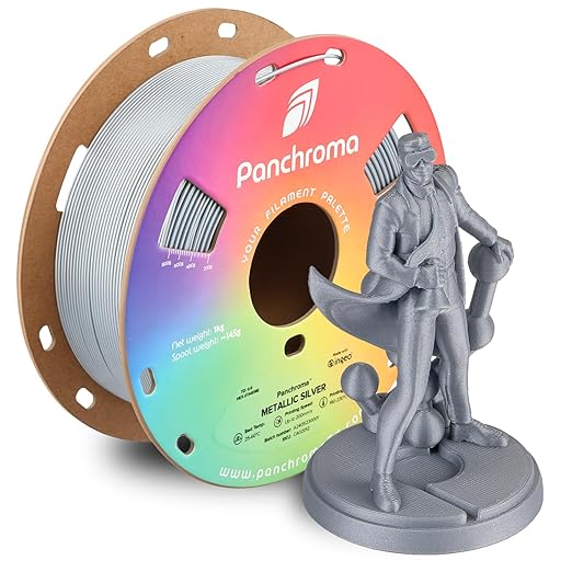 Polymaker Panchroma Metallic PLA Filament, Metallic Silver 1.75mm 3D Printing Filament, 3D Printer PLA Filament, Fit Most FDM 3D Printers, 1kg Spool (2.2lbs) by Polymaker