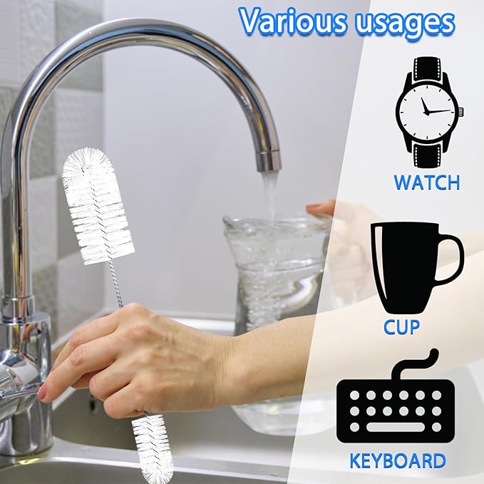 37 Pieces Hummingbird Feeder Cleaning Brush 3 Size Mini Nylon Tube Brushes Set 2 in 1 Double Headed Hummingbird Brush Cleaner for Bottles Tubes Jars Bird Feeder(White) - Image 4