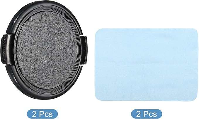 PATIKIL Camera Lens Cap, 2 Pack Sides Pinch Front Lens Cover with Microfiber Cleaning Cloth for 55mm Thread Universal DSLR Lenses for Nikon, for Fujifilm, for Pentax, for Leica - Image 3