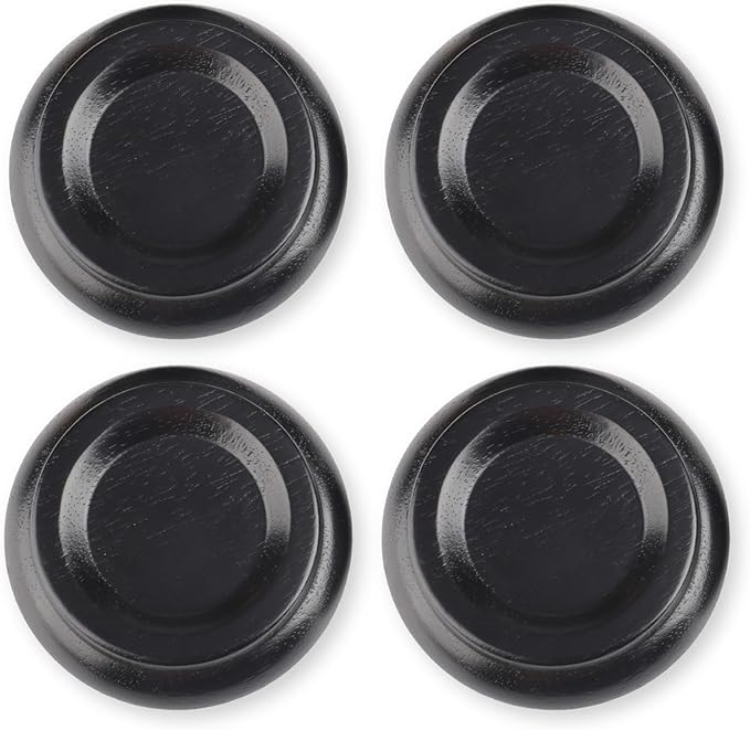 Upright Piano Caster Cups,Premium Quality Hardwood Piano Caster Pads Furniture Leg Pad Set of 4,with Non-Slip Moisture-Proof& Anti-Noise Felt Pads for Hardwood Floor Protectors ((Hardwood-Black) - Image 2