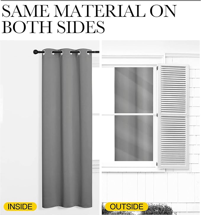 NICETOWN Curtain Blackout Drape Panel, Single Panel, 34 x 84 inch, Silver Grey, 3 Pass Microfiber Noise Reducing Thermal Insulated Window Drapery with Grommet - Image 5