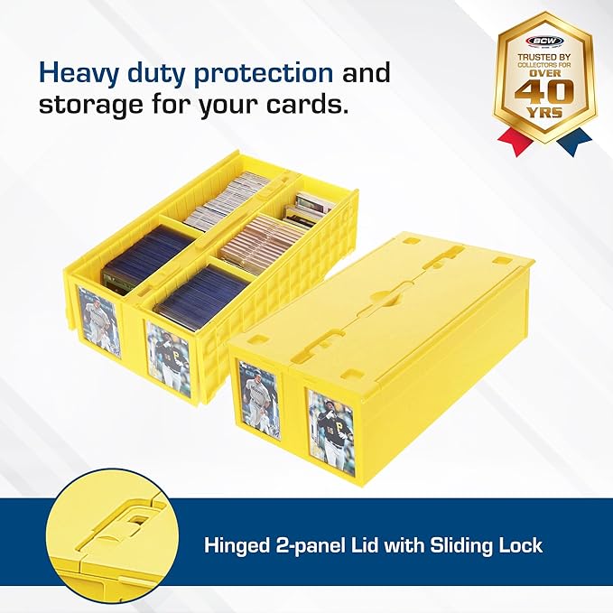 BCW Collectible Card Bin - Holds up to 1600 Cards - Yellow | Large Storage Box for Loose Trading Cards | Pokemon, MTG, and Storage Boxes - Pack of 2 - Image 2