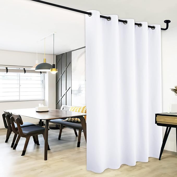 NICETOWN Sliding Door Curtain Window Treatment, Energy Smart Thermal Insulated Extra Wide Solid Blackout Curtain Drape for Patio Door (Pure White, W70 x L84) by NICETOWN