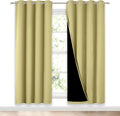 NICETOWN Paler Yellow Full Shade Curtain Panels, Pair of Energy Smart & Noise Blocking Out Blackout Drapes for Dining Room Window, Thermal Insulated Guest Room Lined Window Dressing, 52 x 72 inch by NICETOWN
