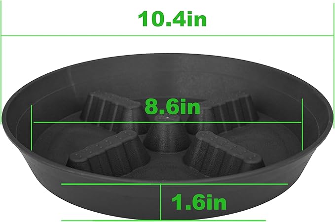 4 Pack Plant Saucer 10 inch, 8 12 14 17 inch, Plant Stand Plastic Plant Saucers for Indoors Outdoor, Heavy Duty Flower Plant Risers for Inside Pots, Pot Saucers for Plants, Grow Bags Saucers - Image 2