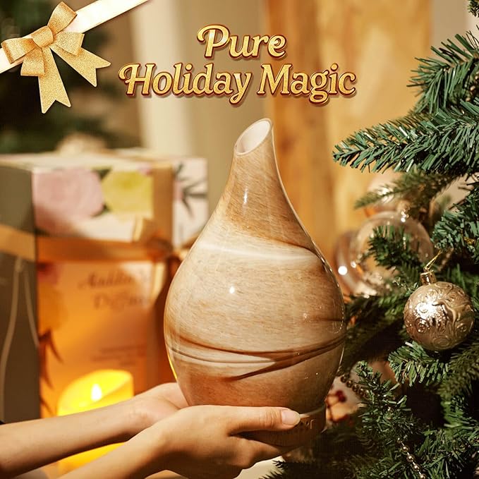 Porseme 280ml Essential Oil Diffuser Glass Color Changing Aroma Air Diffusers Aromatherapy Ultrasonic Cool Mist Humidifier 7 Running Hours Waterless Auto-Off for Sleeping, Yoga, Office, Spa (Desert) - Image 6