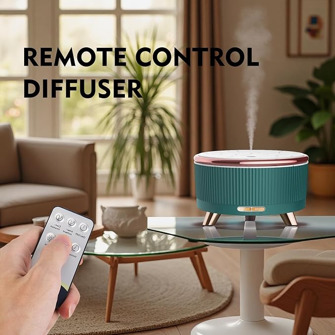 500ML Essential Oil Diffuser: Ultrasonic Aroma Diffuser with Remote Control for Spa Hotel Yoga Room - Humidifier for Bedroom with 7-Color Night Lights & Auto Shut-Off for Nursery/Women Home Relaxation - Image 5