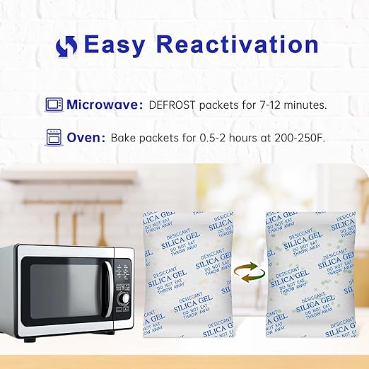 Desiccant Packs for Storage, 75 Packs 20 Gram Silica Gel Packets for Moisture Control, Food Grade Moisture Absorbers with Color Indicating, Desiccant Packs for Foods, Electronics, Jewelry, Safe - Image 5