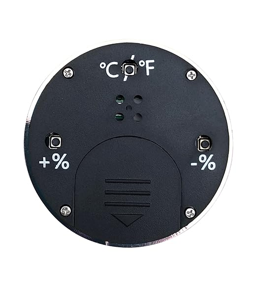 Prestige Import Group Round 2" Digital Hygrometer Thermometer for Cigar Humidors - Gun Metal - 2 Pieces - Image 4