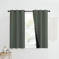 NICETOWN 100% Blackout Curtains 40" Long, Pair of Energy Smart & Noise Blocking Out Drapes for Baby Room Window, Thermal Insulated Guest Room Lined Window Dressing(Dark Mallard, 37" Wide) by NICETOWN