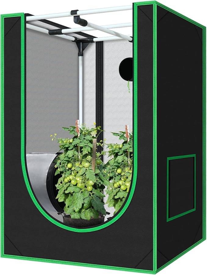 2x2 Grow Tent, 24"x24"x36" 600D Mylar Hydroponic Growing Tents for Plants Inside Reflective Grow Tent Growing Room Hydroponic System by GreenHut