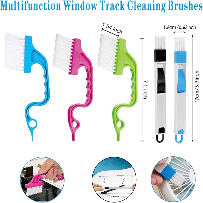 14Pcs Crevice Gap Cleaning Brush,Door Window Track Groove Corner Crevice Cleaning Brushes for Cleaning Window Grooves, Bathroom, Toilet Corner, Kitchen, Faucet, Sink, Keyboards(14PCS) - Image 3