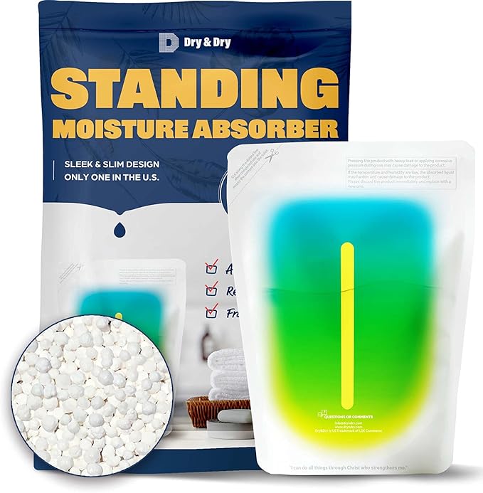 Dry & Dry 6 Pack Standing Moisture Absorbers to Control Excess Moisture in Basements, Closets, Bathrooms & Laundry Rooms by DryDry