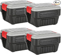 Rubbermaid® ActionPacker®️ 8 Gal Lockable Storage Box Pack of 4, Outdoor, Industrial, Rugged, Grey and Black by Rubbermaid