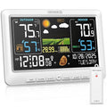 BluSon Weather Station Wireless Indoor Outdoor Thermometer, Color Display Digital Temperature Humidity Monitor with Atomic Clock, Weather Forecast, Adjustable Backlight, Home Weather Station, White by Unknown