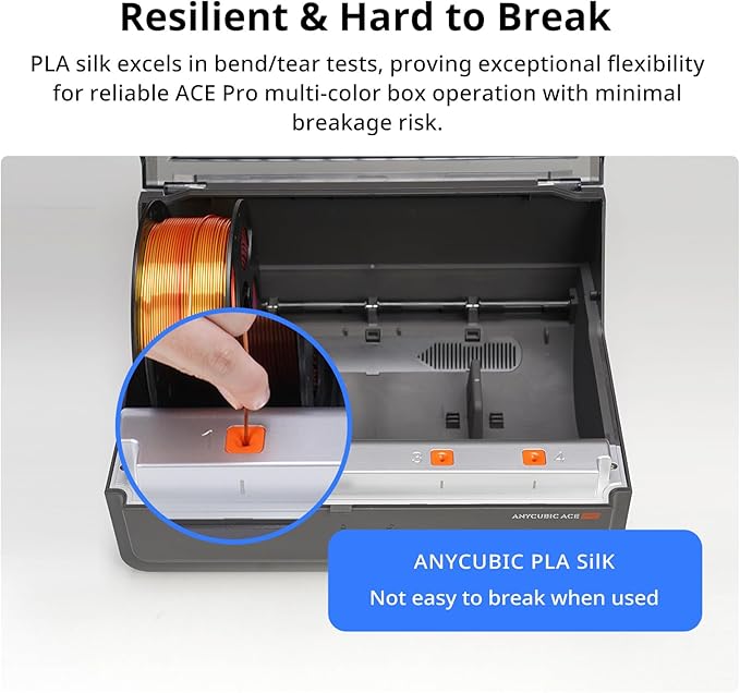 ANYCUBIC Silk Tri Color Pla Filament, 3-in-1 Chrome Coextrusion Color Change 3D Printer Filament 1.75mm Dimensional Accuracy +/- 0.02mm, Silk Texture, 1KG Reusable Spool (2.2 lbs), Red Yellow Green - Image 5