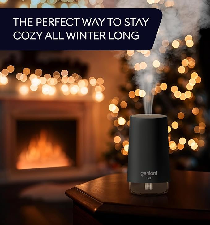 GENIANI Portable Small Cool Mist Humidifier – USB Powered (Not Rechargeable), Compact Desktop Humidifier for Plants, Office, Baby Room – Auto Shut Off & Night Light – Black, 0.25L - Image 9