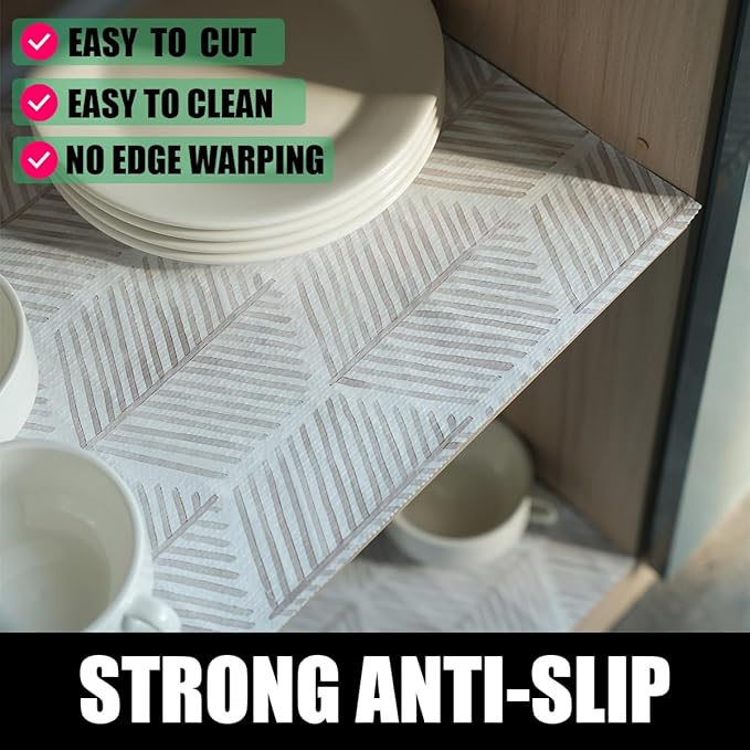 Shelf Liners for Kitchen Cabinets, Non Adhesive and Strong Non-Slip Shelf Cabinet Drawer Liners for Kitchen Wire Fridge, Waterproof Shelf Drawer Liner,Easy to Clean,12IN x 20FT - Image 7