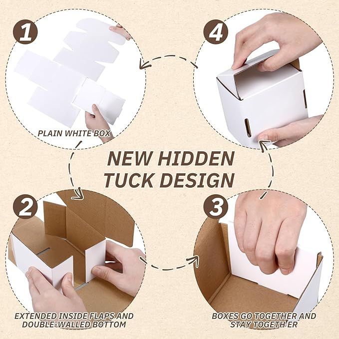 Eaasty 10 Pack Gaming Card Storage Box White Corrugated Cardboard Box Craft Gifts for Gaming Accessories Business Literature Mailing Packaging - Image 3