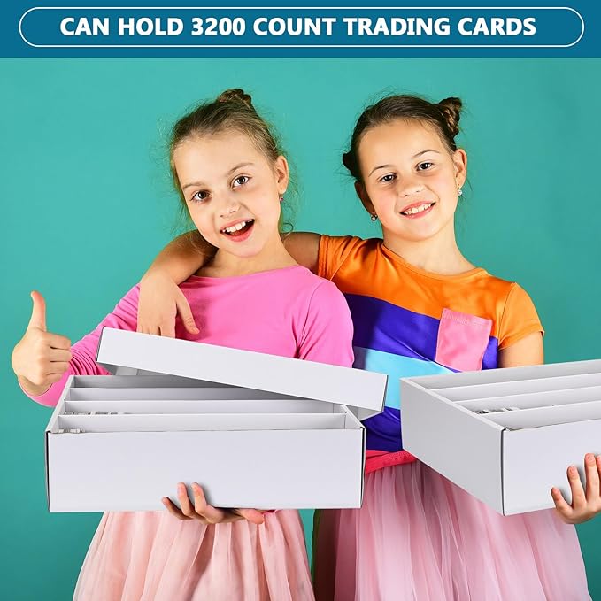 Seajan 16 Pcs 3200 Count Trading Card Storage Box Sports Card Storage Boxes Bulk for Basketball Gaming Cardboard Collecting - Image 6