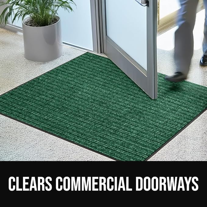 GORILLA GRIP Waterproof Traffic Guard Door Mat, 72x48, Heavy Duty Entryway Mats, Strong Backing Commercial Utility Rugs for Office Hallway, Garage Floor and Home, Low Profile Carpet Runner, Green - Image 5