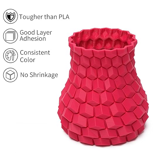 INLAND Micro Center PLA+ 3D Printing Filament 1.75mm - PLA Pro Dimensional Accuracy +/- 0.03 mm - 1kg Cardboard Spool (2.2 lbs) (1 Pack Magenta, 1.75mm) - Image 2