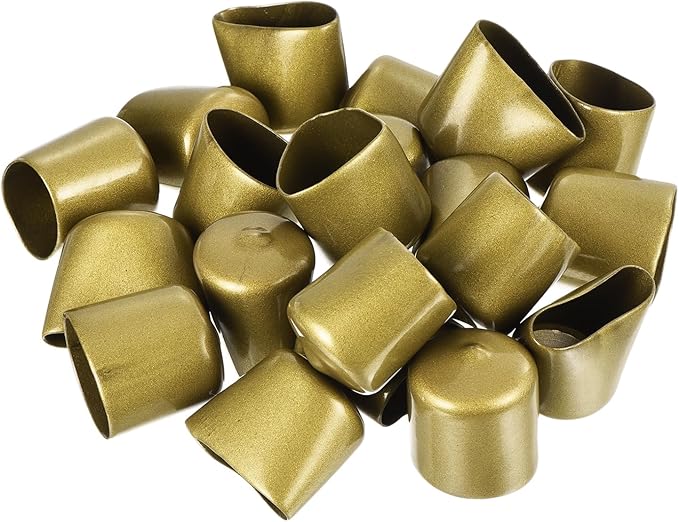 uxcell 20pcs Rubber End Caps 30mm ID Vinyl Round Tube Bolt Cap Cover Thread Protectors Gold - Image 4