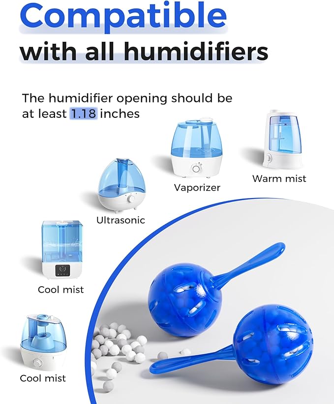 ZhenD 16 Pack Humidifier Cleaner Anti-Scale Balls: Stop White Dust, Extend Humidifier Life, Prevents Hard Water Build-Up, Easy Use - Image 4