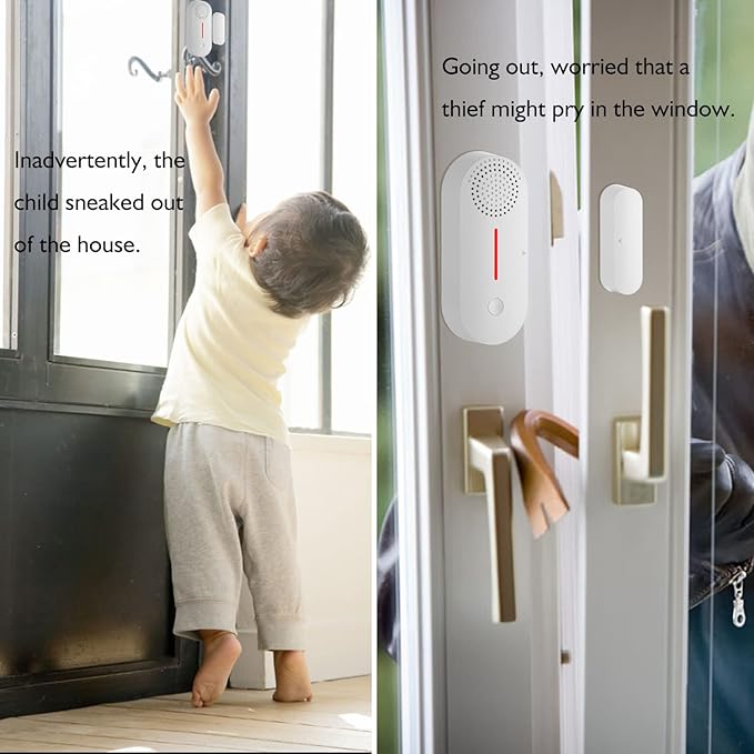 WiFi Door Sensor Alarm: Smart Door Window Sensor with 90db Alarm & App Notification, Wireless Door Open Contact Sensor for Home Security Burglar Alert Compatible with Alexa Google Home (1pack) - Image 7