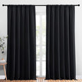 NICETOWN Black Blackout Curtain Blinds - Solid Thermal Insulated Window Treatment Blackout Drapes for Bedroom (2 Panels, 70 inches Wide by 95 inches Long) by NICETOWN