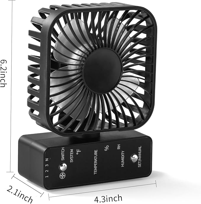 4" Grow Tent Fan with Auto Humidity Control | Quiet Oscillating Ventilation, Real-Time Temp & Humidity Monitoring for Hydroponics, Greenhouses & Indoor Gardens - Image 7