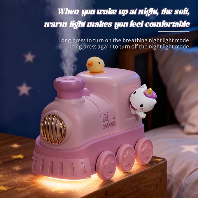Portable Mini Humidifier,300ml USB Desktop Personal Cool Mist Small Humidifiers,2 Mist Modes,Auto Shut-Off,Mute for Bedroom/Home/Nursery/Office,Cute Mini Humidifier With Night Light (Pink) - Image 5