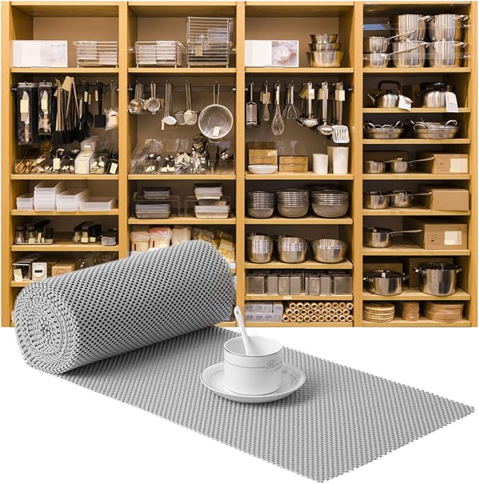Shelf Drawer Liner Non-Adhesive Non Slip Durable Strong Long Size 12 in X 20ft for Drawers, Shelves, Cabinets, Storage, Kitchen and Desks, Gray - Image 7