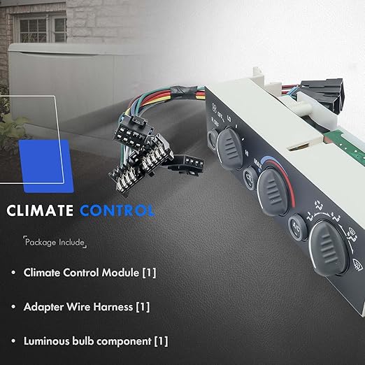 599-006 Heater Climate Control Unit Panel Module with Rear Defogger & Adapter Wire Harness Fit for Chevy & GMC C1500 C2500 C3500 K1500 K2500 K3500 Suburban Tahoe Yukon 1996-2000 - Replace# 9378805 - Image 6