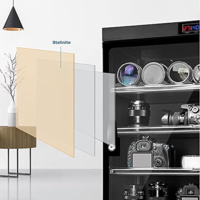 INTBUYING Camera Dry Cabinet 80L Electronic Dry Cabinet for Camera Lens Storage with Lock 4 Layers Intelligent Temperature Humidity LED Screen Noiseless - Image 6