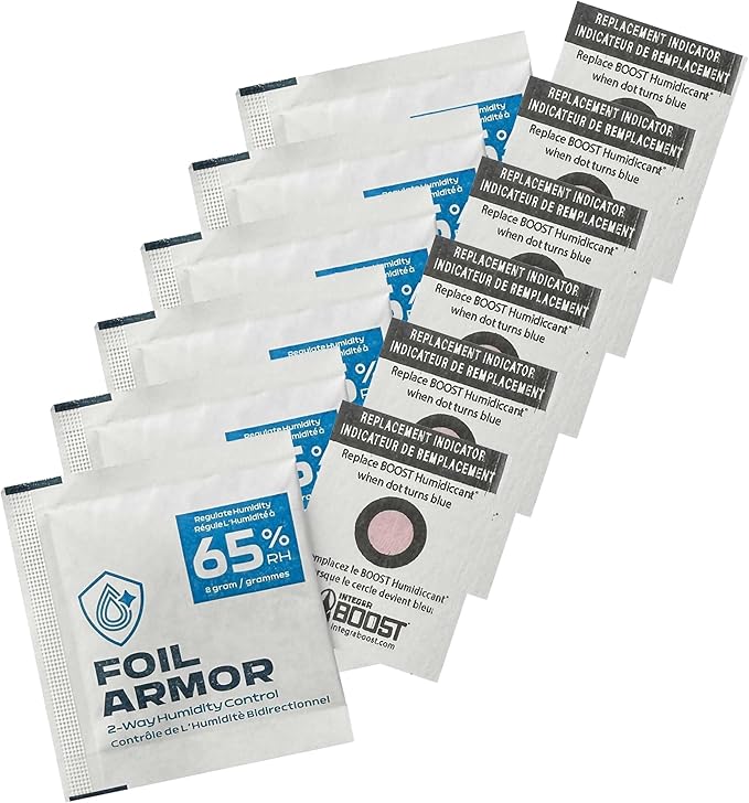 65% RH, 2-Way Humidity Control Packs for Trading Cards – 8g, Pack of 6 – Flatten Curled Foils, Preserve Collectible, Holographic, Rare & Sports Cards Storage Protection by FoilArmor