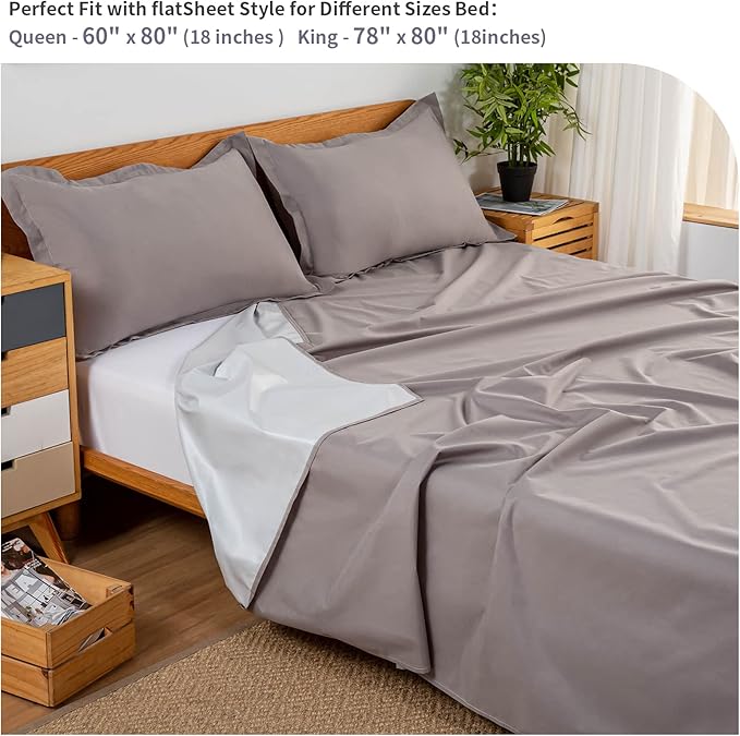 WenBags Waterproof Bed Sheet Flat Sheets Lightweight,70*90 Inches Queen Size Mattress Furniture Protector Cover for Bed Couch, Pet Hair Resistant Cover Ideal for Dogs Cats Hotels and Hospitals (Gray) - Image 4