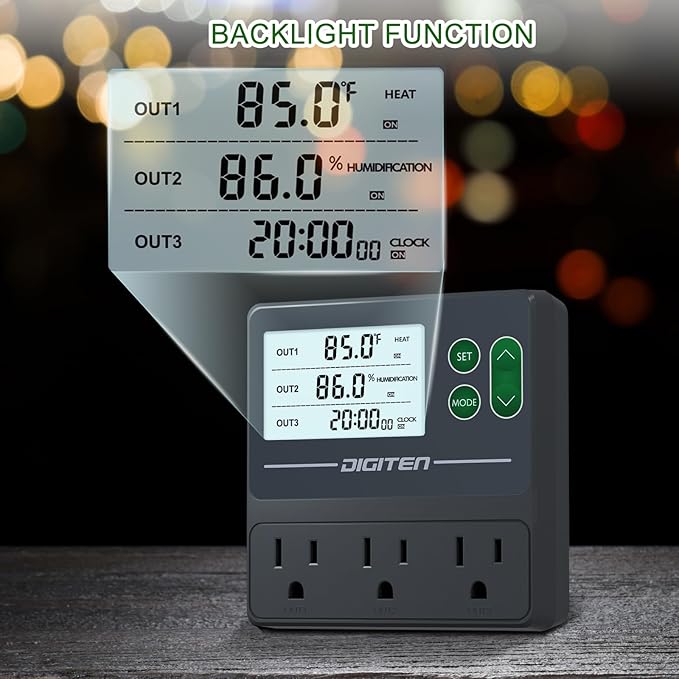 Dual Probe Temperature & Humidity Controller, Independent Sensors for Precise Temperature and Humidity Control, Compatible with Humidifiers, Dehumidifiers, Heating & Cooling Systems - Image 5
