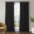 TWOPAGES Luxury Velvet Curtain Pinch Pleated Black Curtain 108 inch Long Thermal Insulated Blackout Drapes for Bedroom Living Room Indoor Window (1 Panel,Black,52Wx108L) by TWOPAGES
