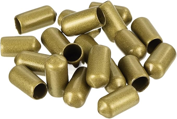 uxcell 20pcs Rubber End Caps 7.5mm ID Vinyl Round Tube Bolt Cap Cover Thread Protectors Gold - Image 4