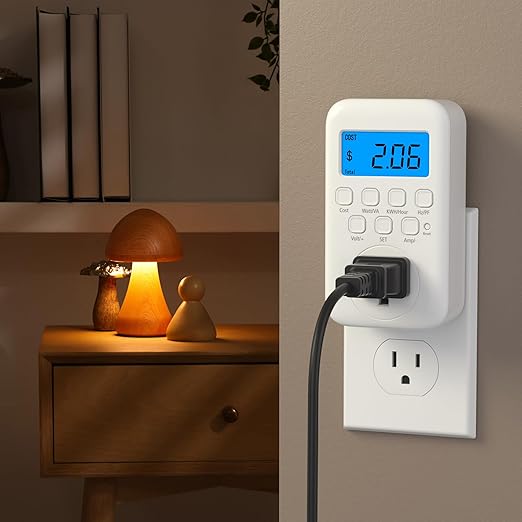 HBN Watt Meter Plug with Backlight, Plug-in Socket Power Meter Electricity Usage Monitor Consumption Home Electrical Energy Monitor, Voltage Amps Wattage Electricity Usage Tester, 9 Display Modes - Image 9