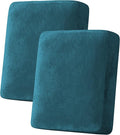 H.VERSAILTEX Velvet Stretch Couch Cushion Cover Plush Cushion Slipcover for Chair Loveseat Sofa Cushion Furniture Protector Seat Cushion Sofa Cover (2 Piece Medium Sofa Cushion Covers, Deep Teal) by HVERSAILTEX