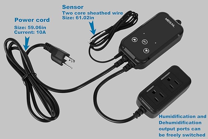 Humidity Controller Greenhouse Shiitake Mushrooms Humidifying dehumidifier humhumidistat controlleridity Humidity Switch Controller for Grow Ten thygrometer humidistat Controller - Image 6