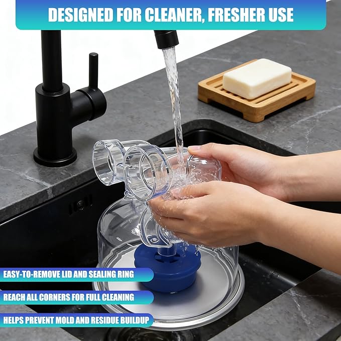 Multipurpose Humidifier Reservoir, Safe Construction, Fit Respiratory Devices, Simple Maintenance Compatible Water Container - Image 3