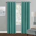 MYSKY HOME Teal Blackout Curtains 80 Inch Long for Living Room Bedroom Door Blue Closet Drapes Grommet Window Curtains Privacy Protect Room Darkening Single Panel Curtains, 52 x 80 Inch by MYSKYHOME