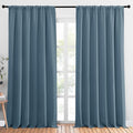 NICETOWN 2 Panels Blackout Curtains, Rod Pocket Thermal Insulated Drapess for Bedroom, Privacy Protection Easy-Care Heavy Duty Curtains for Living Room/Dining Room, W70 x L95 inches, Smoky Blue by NICETOWN