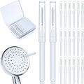 Shower Head Cleaning Brush for Small Hole,Multifunctional Shower Head Cleaner Tool Anti-Clogging Nozzle with Storage Boxes, Showerhead Cleaning Brushes Picks for Household Bathroom, White by Lumkew