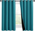 NICETOWN 100% Blackout Curtains 57 inches Long, Double-Deck Completely Blackout Window Treatment Thermal Insulated Lined Drapes for Small Window (Peacock Teal, 1 Pair, 55 inches Width Each Panel) by NICETOWN
