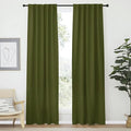 NICETOWN Living Room Darkening Curtains - (Olive Green Color) W42 x L70, Set of 2, Home Decor Room Darkening Thermal Insulated Drapery Panels for Office/School/Hospital Window by NICETOWN